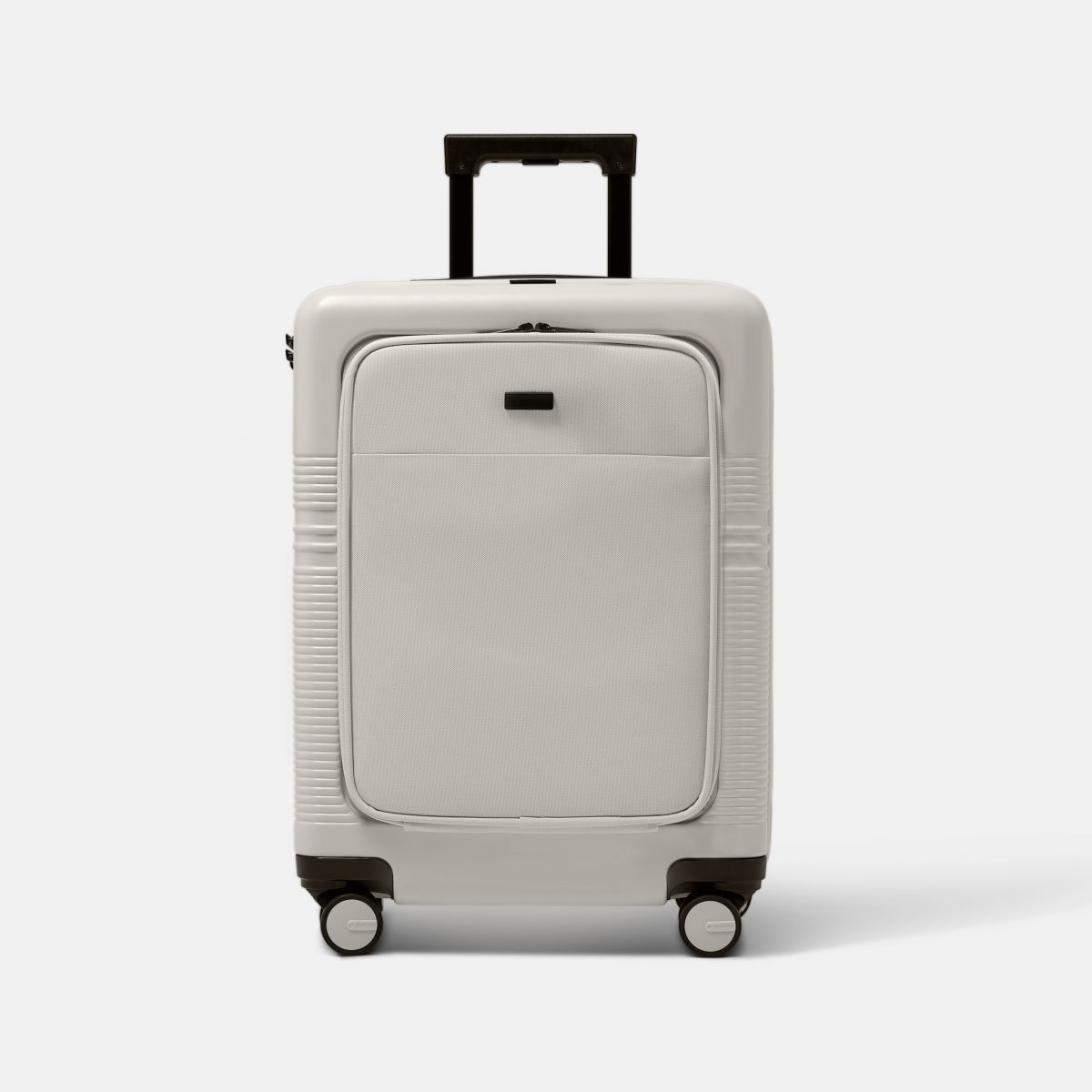 NORTVI sustainable design suitcase wit met laptop vak gemaakt van duurzaam materiaal. Perfecte reis trolley te gebruiken als handbagage.