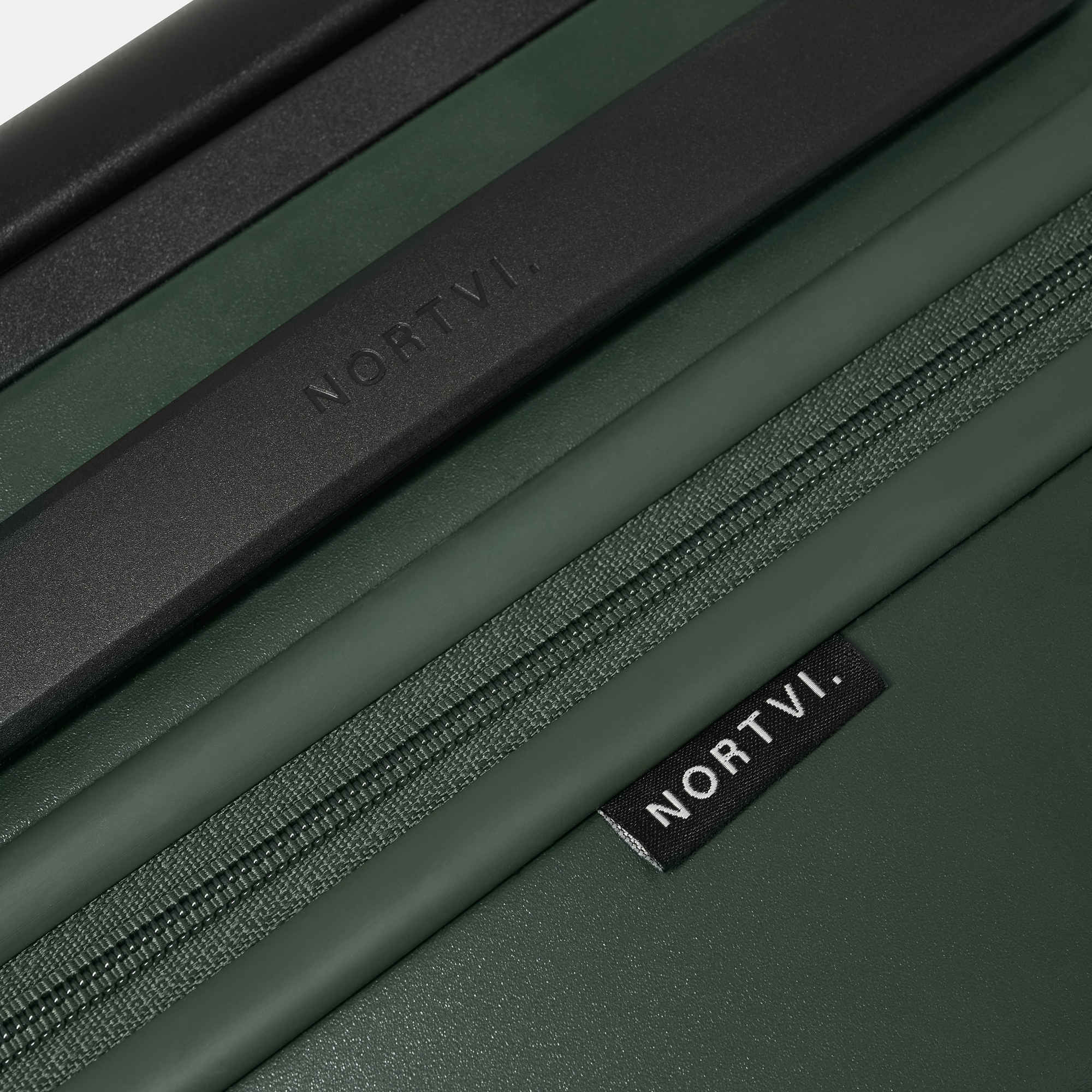 NORTVI sustainable design suitcase green made of durable material.