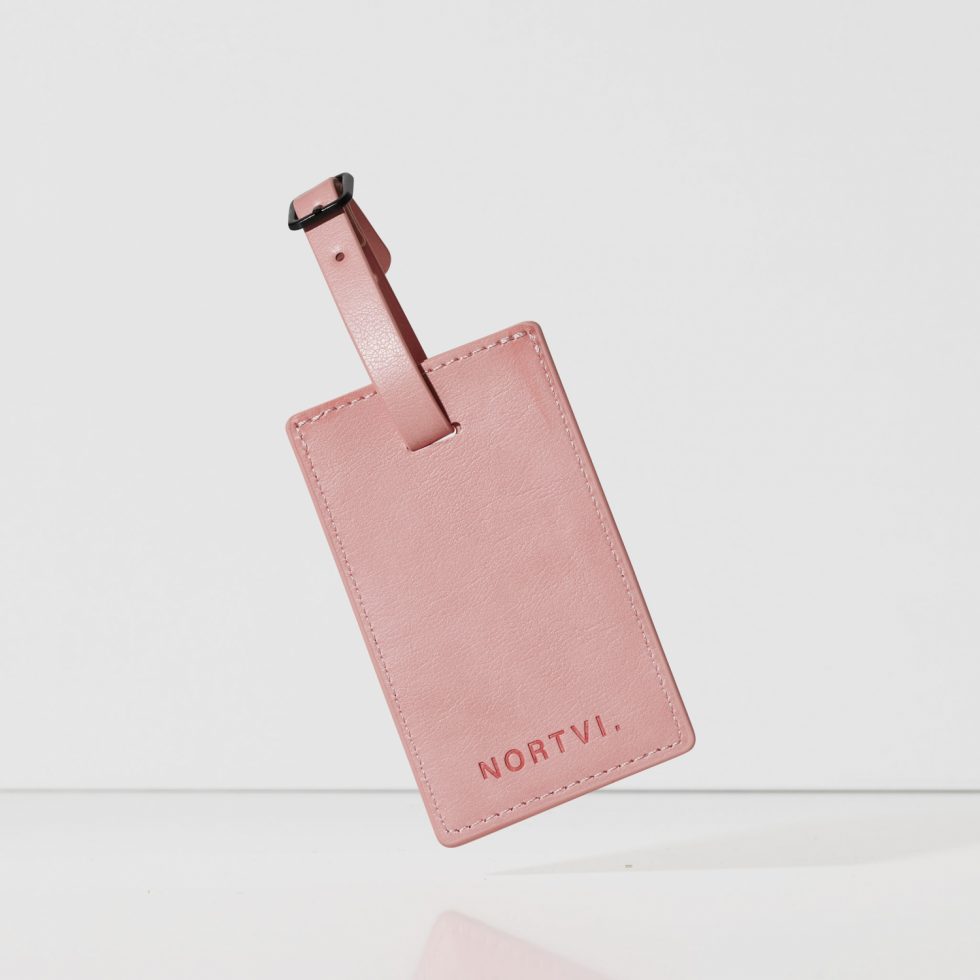 NORTVI Soft Pink Luggage Tag Customizable Design your unique tag